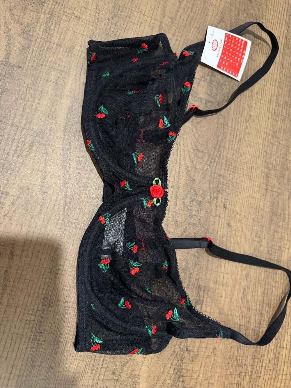 Parade Cherry Embroidered Mesh Bra Size M